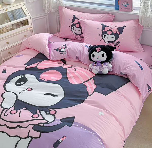Cute Kuromi Bedding Set