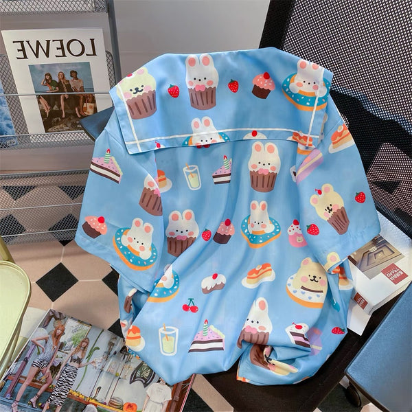 Cute Rabbits Printed T-Shirt