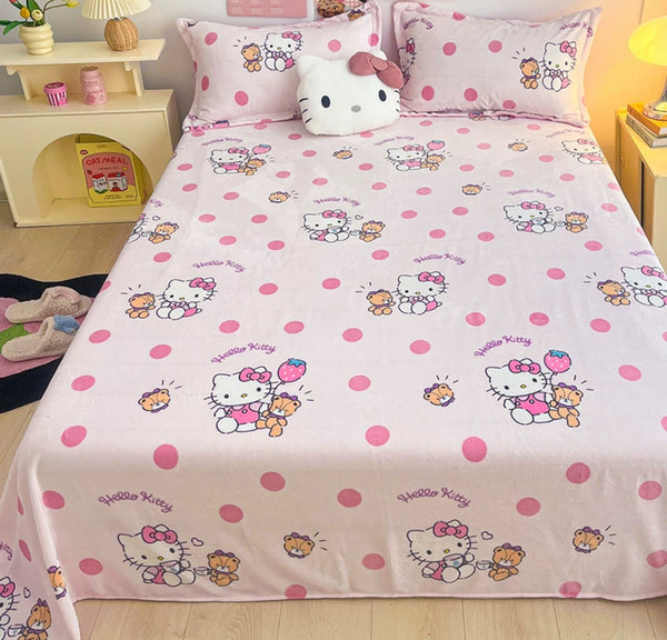 Kawaii Printed Sheet And Pillowcase