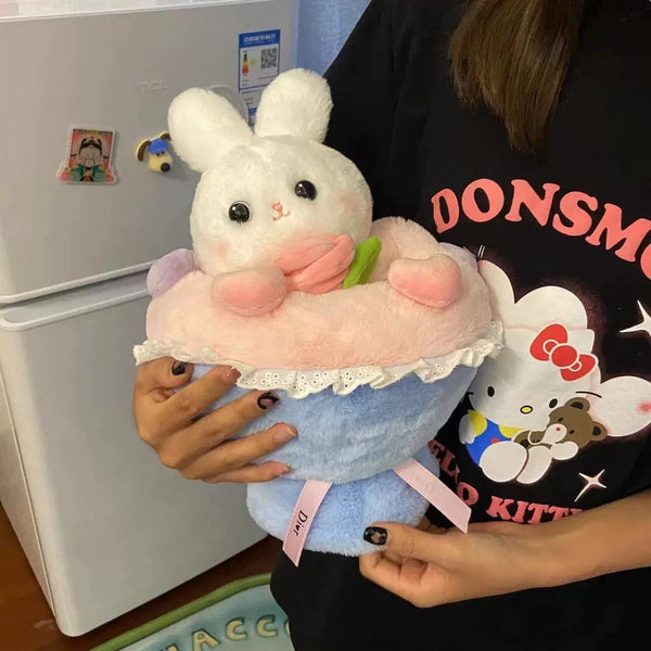 Cute Rabbit Flower Plush Toy