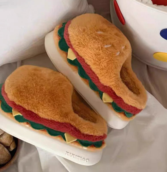Cute Hamburger Slippers