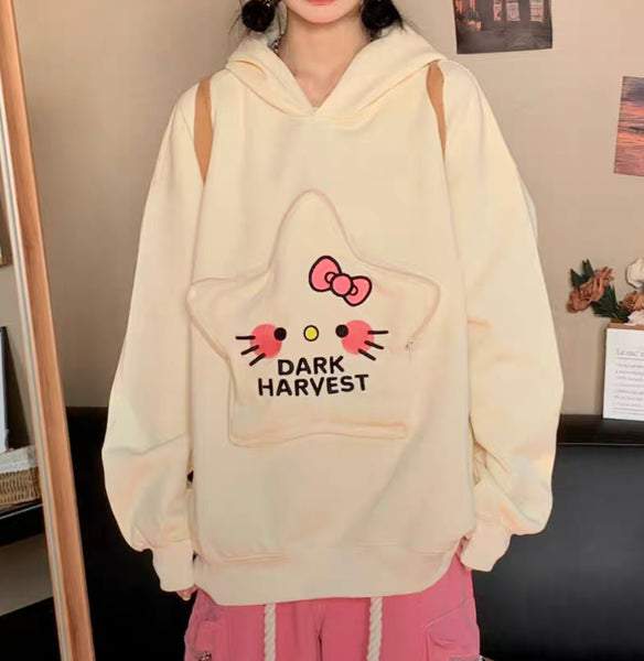 Cute Star Kitty Bag Hoodie