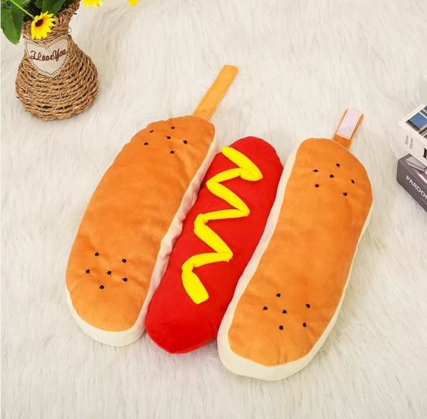 Funny Hot Dog Plush Toy For Pet