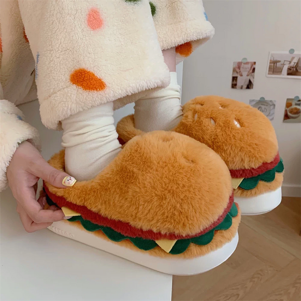 Cute Hamburger Slippers