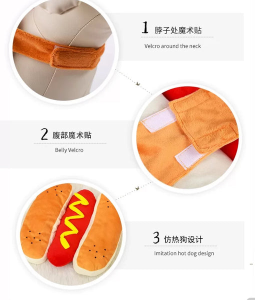 Funny Hot Dog Plush Toy For Pet