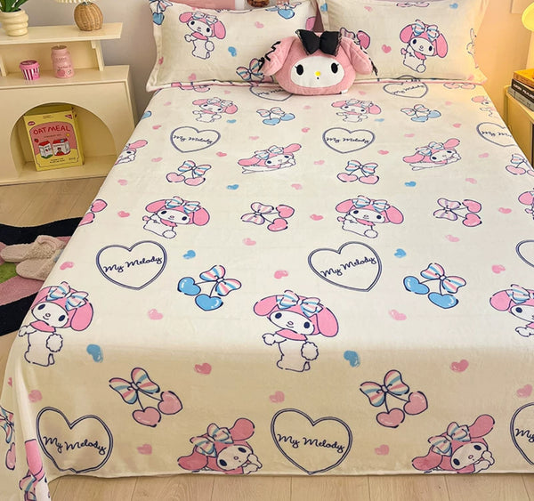 Kawaii Printed Sheet And Pillowcase