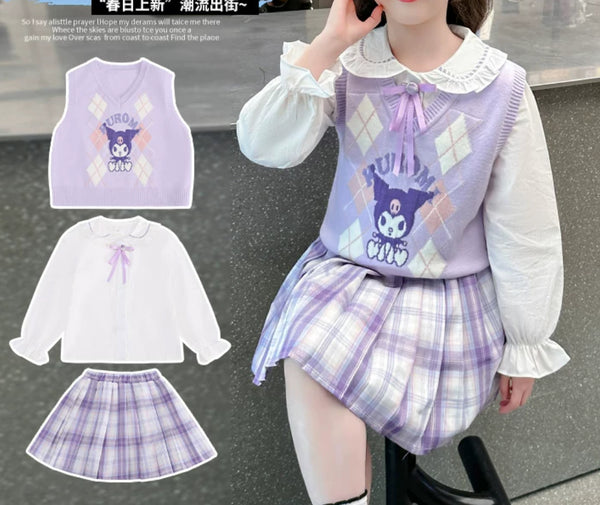 Cute Kuromi Three Piece Suit For Children