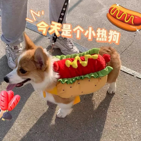 Funny Hot Dog Plush Toy For Pet