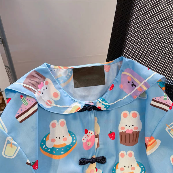 Cute Rabbits Printed T-Shirt