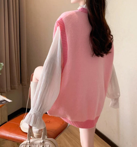 Cute Strawberry Knitted Vest
