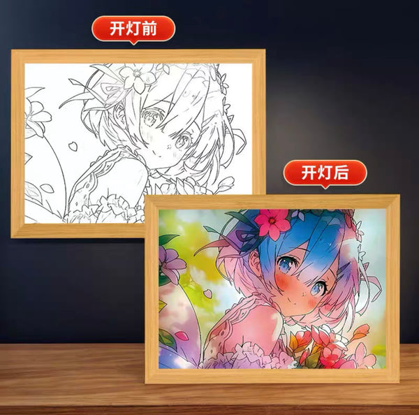 Cute Anime Girl Picture Lamp