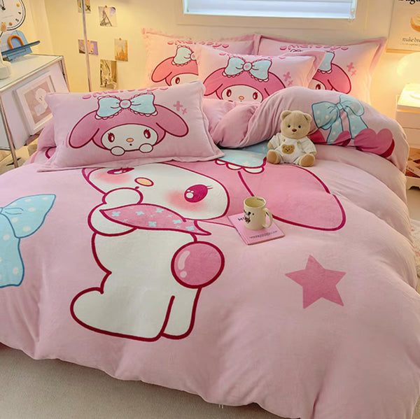 Soft Cartoon Printed Bedding Set