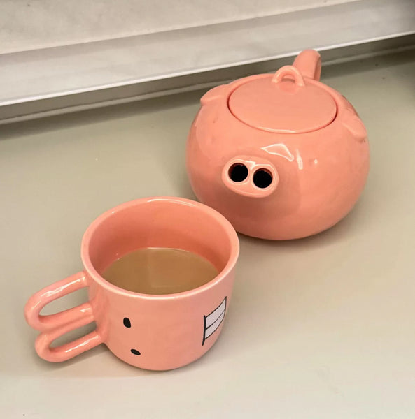 Funny Pig Teapot & Mug