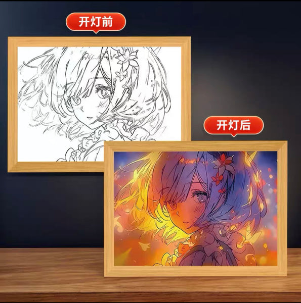 Kawaii Anime Girl Picture Lamp