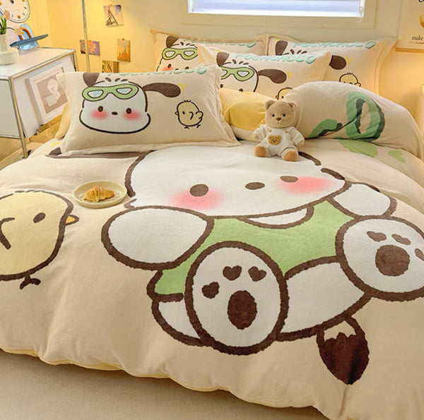 Soft Cartoon Printed Bedding Set