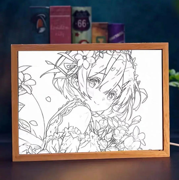 Cute Anime Girl Picture Lamp