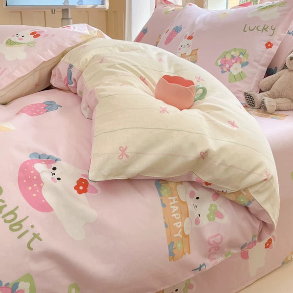 Strawberries With Rabbit Bedding Set