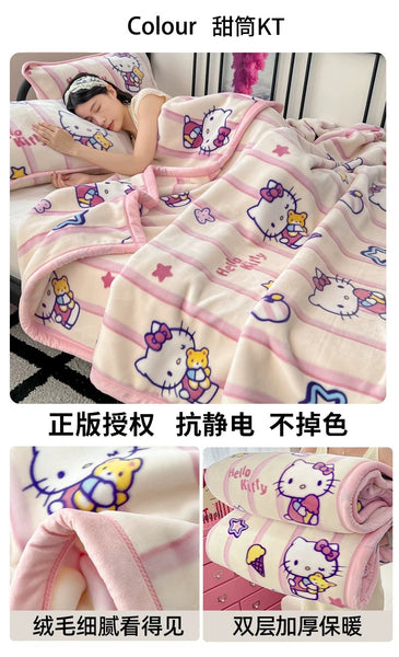 Soft Kawaii Cartoon Blanket