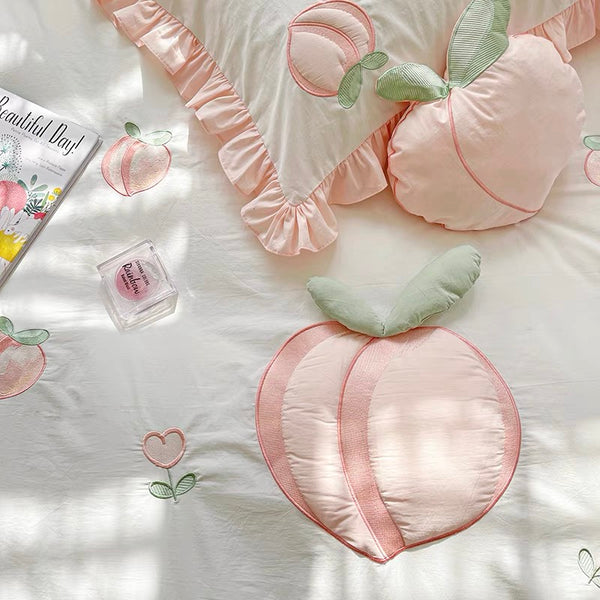 Kawaii Peach Bedding Set
