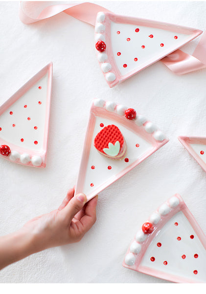 Cute Strawberry Cake Plate