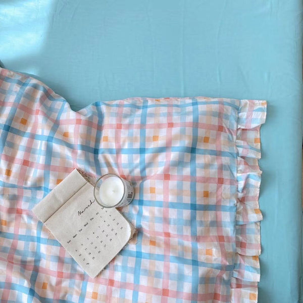 Rainbow Plaid Bedding Set