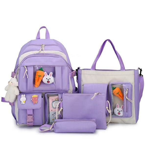 Kawaii Style Backpack Set