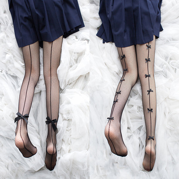 Bowknot Fishnet Socks