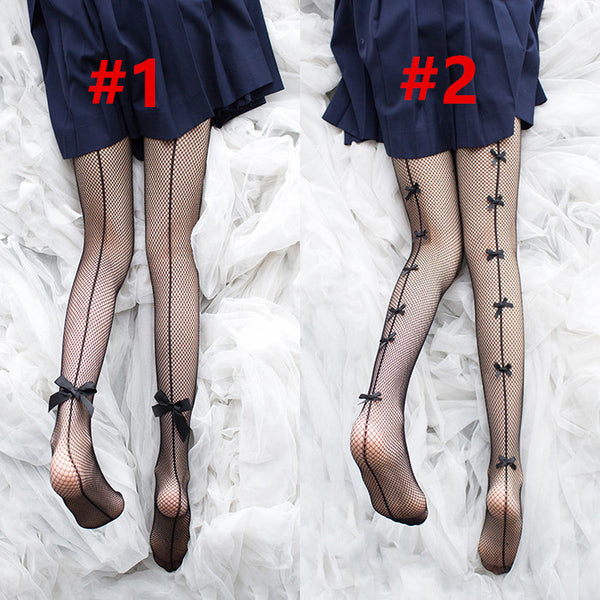 Bowknot Fishnet Socks