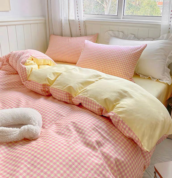 Cute Plaid Bedding Set