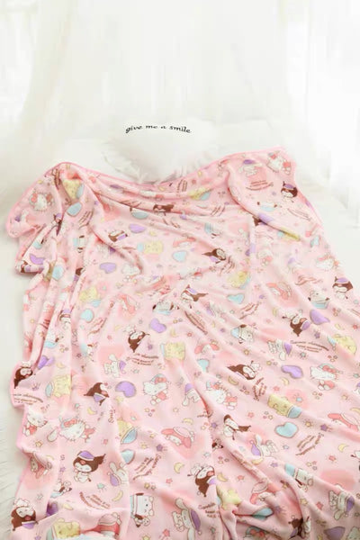 Cute Printed Blanket & Pillow Case