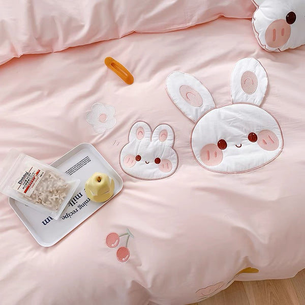 Kawaii Rabbit Bedding Set