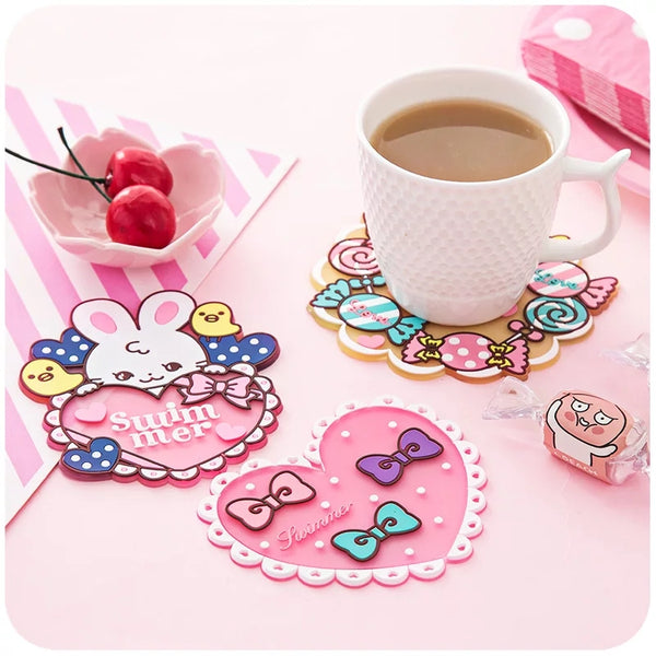 Kawaii  Cartoon Cup Mat