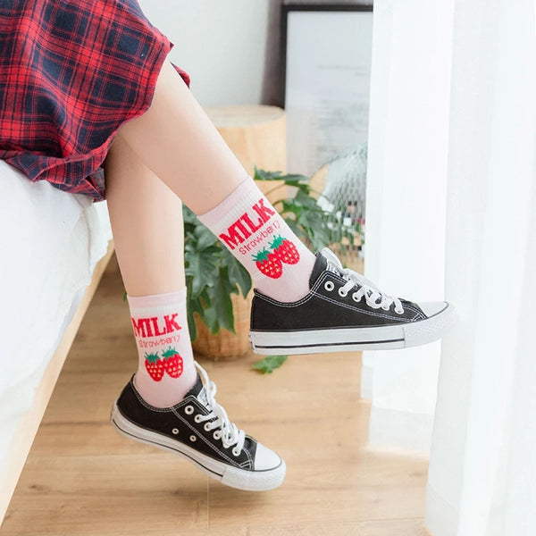 Milk Strawberry Socks