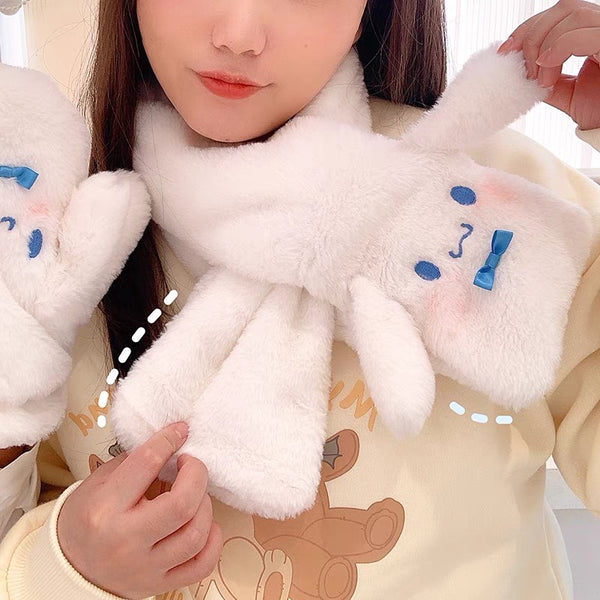 Cute Cinnamoroll Scarf & Gloves