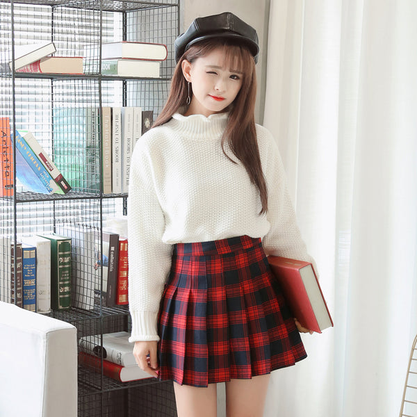 Preppy Style Plaid Skirt