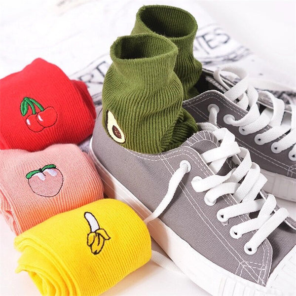Fruit  Embroidery Socks