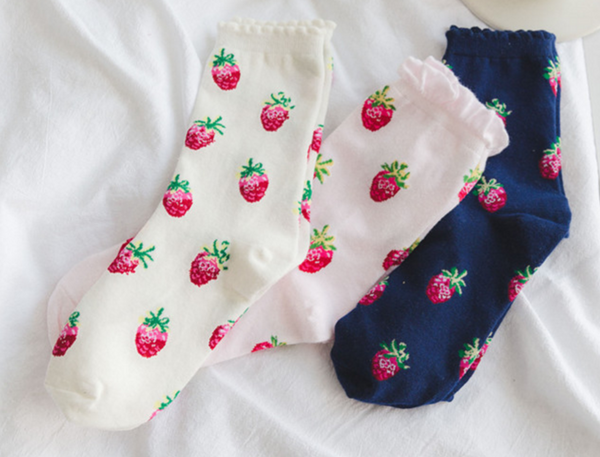 Lace Strawberry Socks