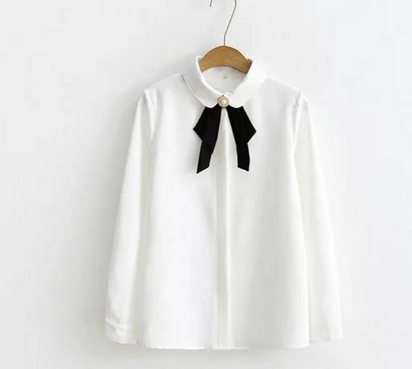 Preppy Style Bowknot Shirt