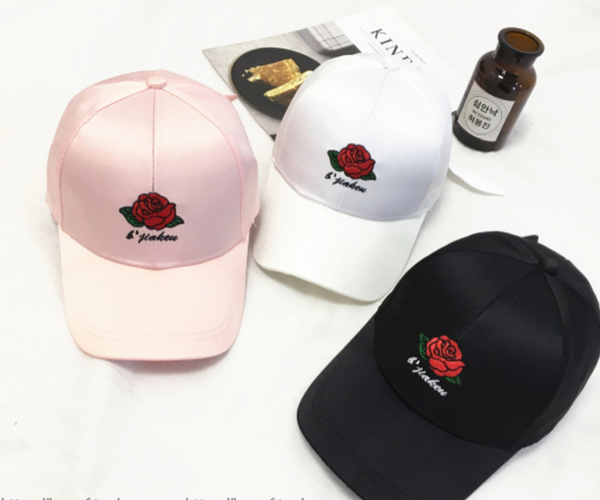 Roses Embroidered Peak Cap