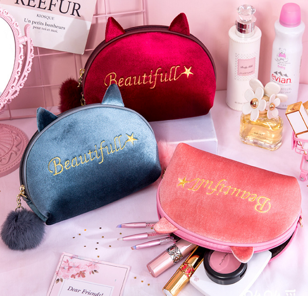 Cat Ears Makeup Bag