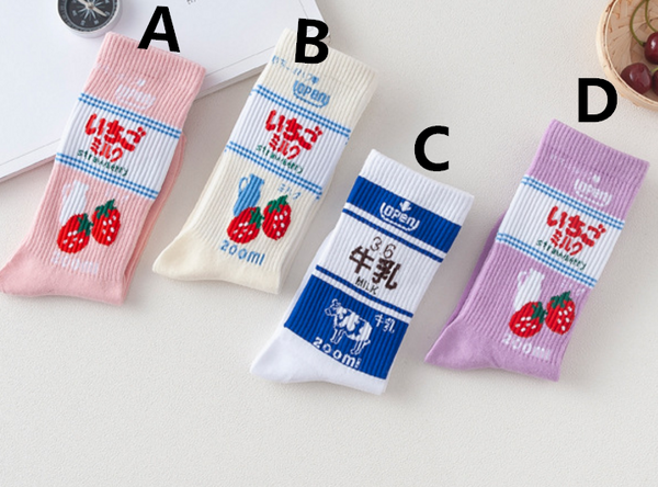 Lovely Strawberry Milk Socks