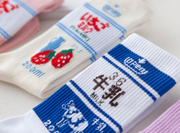Lovely Strawberry Milk Socks