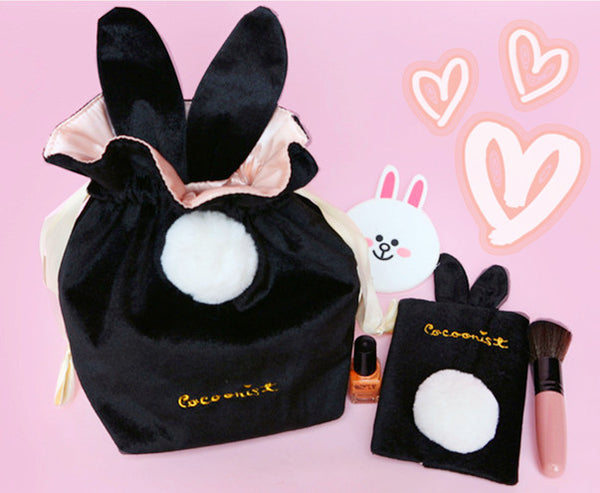 Sweet Rabbit Ears Pocket Makeup Bag