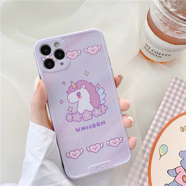 Cute Unicorn Phone Case For Iphone7/7plus/8/8plus/X/XS/XR/XSmax/11/11pro/11proMax