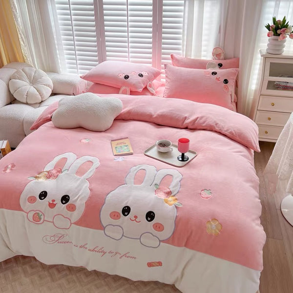 Kawaii Rabbit Bedding Set