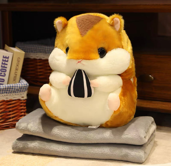 Kawaii Hamster Pillow & Blanket