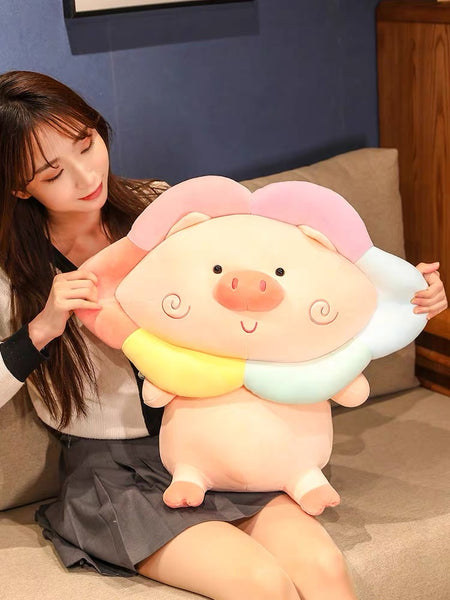 Rainbow Pig Plush Toy