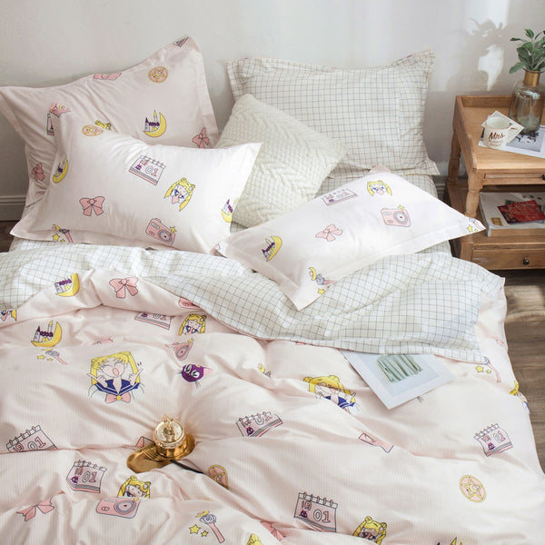 Girl And Cat Bedding Set