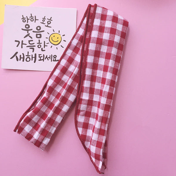 Red Grid  Vara Bow Hair Band