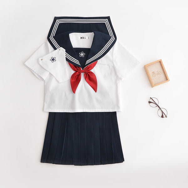 Embroidery Sakura Uniform Suit